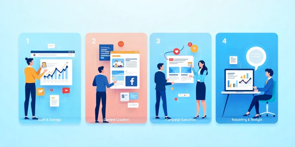Walnut Digital marketing team designing social media campaigns, websites, video ads, and branding for US businesses.